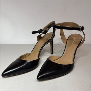 Nine West Black Slingback Heels with Pointed Toes and Stiletto Heels